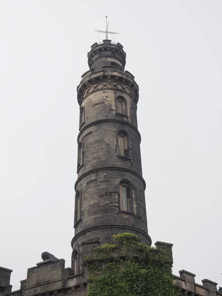 Monumentul Nelson Dealul Calton Din Edinburgh Marea Britanie — Fotografie, imagine de stoc