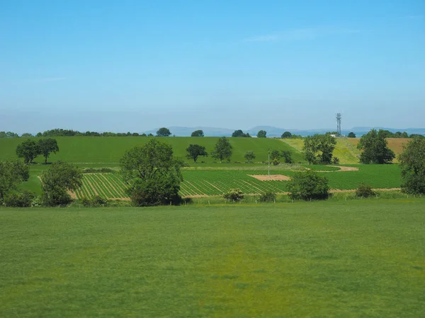 Landsbygden Panorama Sett Från Ett Tåg Mellan Edinburgh Och Glasgow — Stockfoto