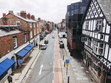 Chester, İngiltere - Haziran 2016 yaklaşık: Görünüm eski şehir merkezinin