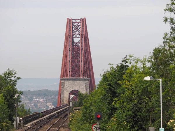 Forth Bridge Wspornikowe Most Kolejowy Przez Firth Dalej Wybudowany 1882 — Zdjęcie stockowe