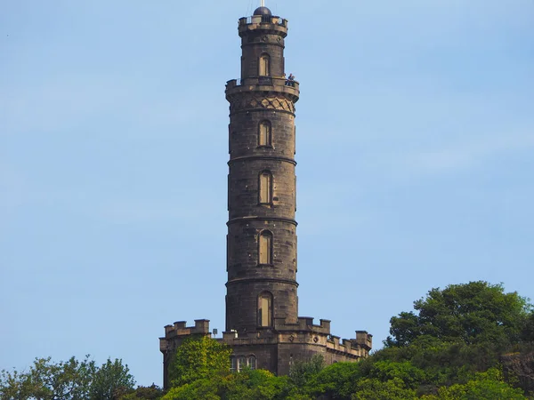 Monumento Nelson Calton Hill Edimburgo Reino Unido — Fotografia de Stock