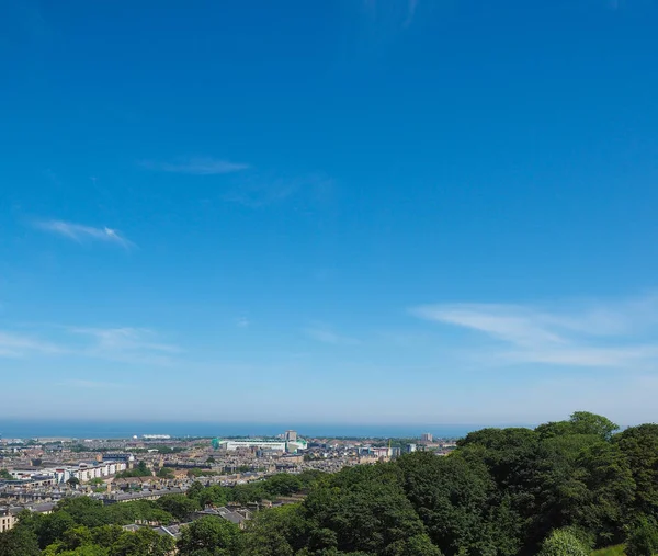 Flygfoto Över Staden Sett Från Calton Hill Edinburgh — Stockfoto