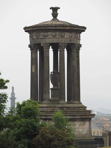 Het Dugald Steward Monument Calton Hill Edinburgh Verenigd Koninkrijk — Stockfoto