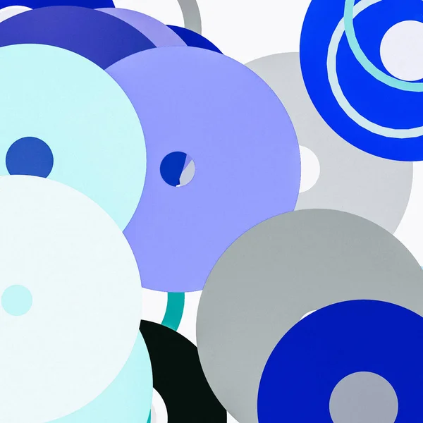 Texturou Abstraktní Minimalistický Šedý Modrý Obrázek Kruhy Užitečné Jako Pozadí — Stock fotografie