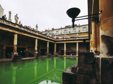 Bath, İngiltere - Eylül 2016 yaklaşık: Roman Baths antik spa