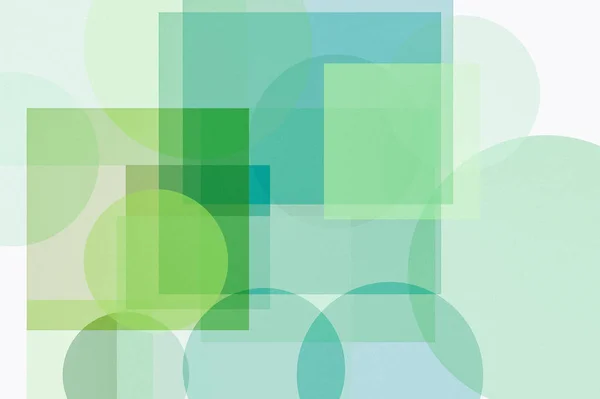 Getextureerde Abstract Minimalistisch Groen Illustratie Met Cirkels Vierkantjes Nuttig Als — Stockfoto