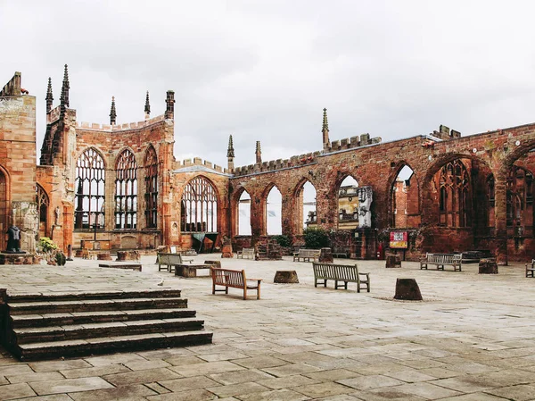 Kalıntıları Bombalanan Michael Katedrali Coventry Ngiltere — Stok fotoğraf