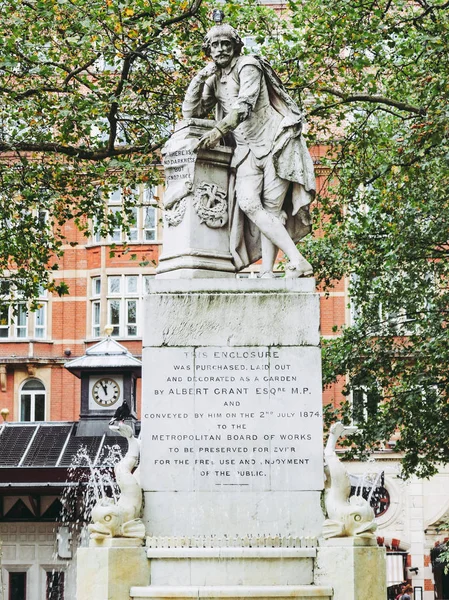 Statue William Shakespeare Année 1874 Leicester Square Londres Royaume Uni — Photo