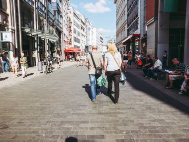 Leipzig, Almanya - 12 Haziran 2014: yaz aylarında şehirden gelen turist Merkezi