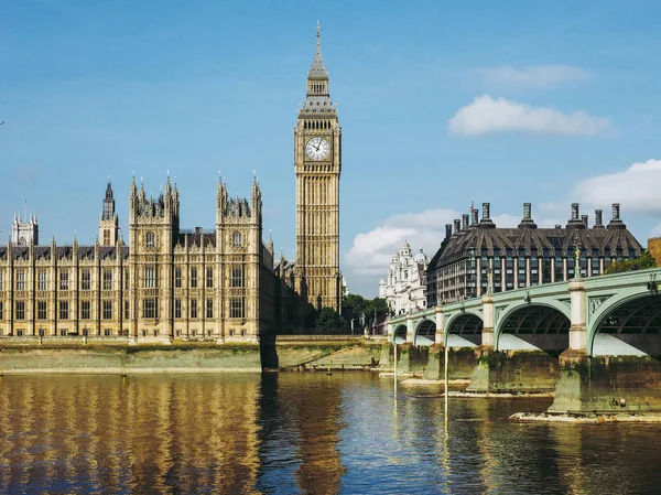Дома Парламента Известные Вестминстерский Дворец Вестминстерский Мост Через Темзу Лондоне — стоковое фото