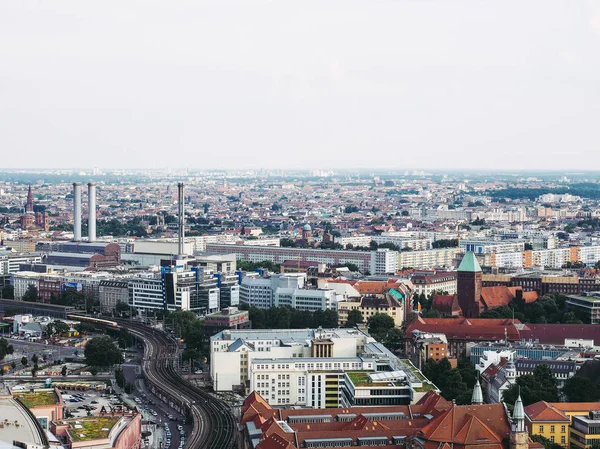 ベルリン ドイツ 2016 アレクサンダー広場から市内の空撮 — ストック写真