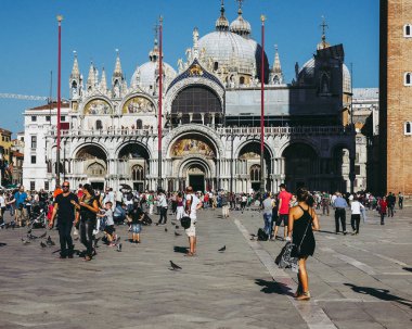 Venice, İtalya - Eylül 2016 yaklaşık: Piazza San Marco (San Marco Meydanı anlamına gelir)