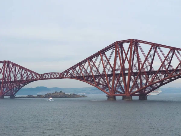 Forth Bridge Wspornikowe Most Kolejowy Przez Firth Dalej Wybudowany 1882 — Zdjęcie stockowe