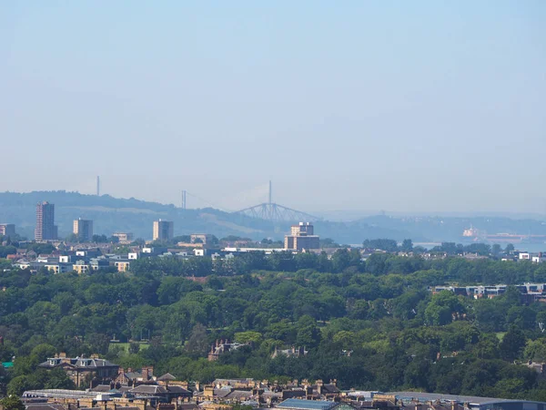 Vista Aérea Cidade Vista Calton Hill Edimburgo Reino Unido — Fotografia de Stock