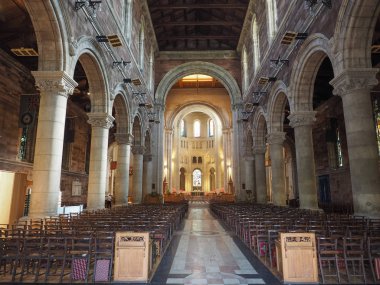 Belfast, İngiltere - Haziran 2018 yaklaşık: St Anne Cathedral (aka Belfast Katedrali) kilise iç