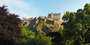 Yüksek çözünürlüklü büyük panoramik görüntüsü Edinburgh Kalesi Edinburgh, İngiltere