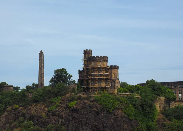 Gouverneur Haus Und Politische Märtyrer Obelisk Auf Calton Hill Edinburgh — Stockfoto