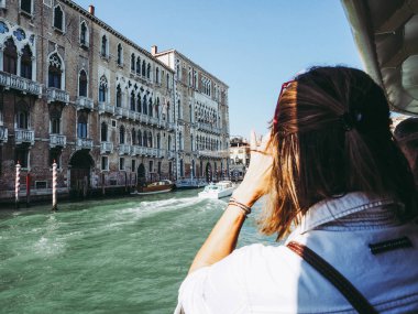 VENICE, İtalya - CIRCA SEPTEMBER 2016: The Canal Grande (anlamı Büyük Kanal)