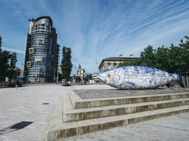 Belfast, İngiltere - Haziran 2018 yaklaşık: Görünüm Belfast şehir