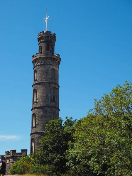 Nelson Monument Calton Hill Edinburgh — Stock Photo, Image