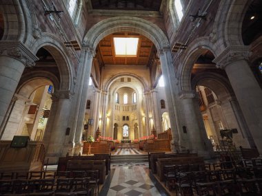 Belfast, İngiltere - Haziran 2018 yaklaşık: St Anne Cathedral (aka Belfast Katedrali) kilise iç