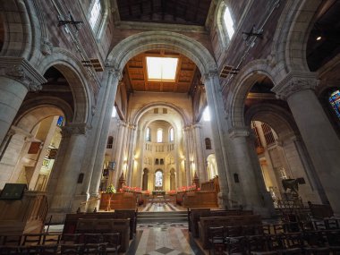 Belfast, İngiltere - Haziran 2018 yaklaşık: St Anne Cathedral (aka Belfast Katedrali) kilise iç