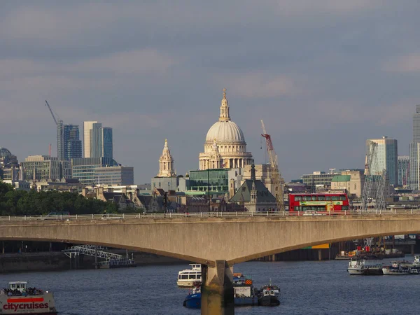 London Circa June 2018 Waterloo Bridge River Thames View Sunset — Stock Photo, Image