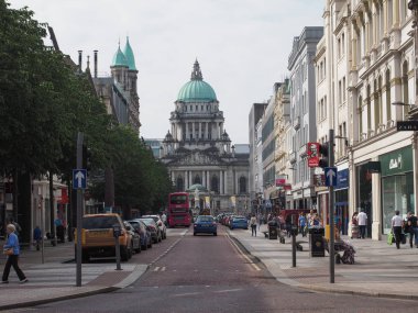 Belfast, İngiltere - Haziran 2018 yaklaşık: Görünüm Belfast şehir