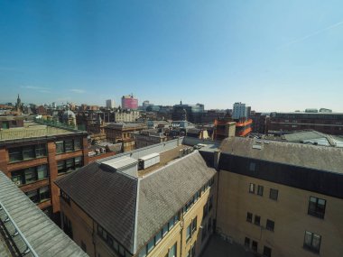 Glasgow, İngiltere - Haziran 2018 yaklaşık: Şehrin havadan görünümü