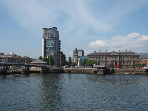 Belfast Ngiltere Haziran 2018 Yaklaşık Panoramik Nehir Lagan — Stok fotoğraf