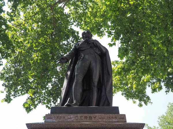 Londres Reino Unido Circa Junio 2018 Estatua Del Conde Derby —  Fotos de Stock