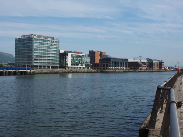 Belfast Reino Unido Circa June 2018 Vista Panorâmica Rio Lagan — Fotografia de Stock