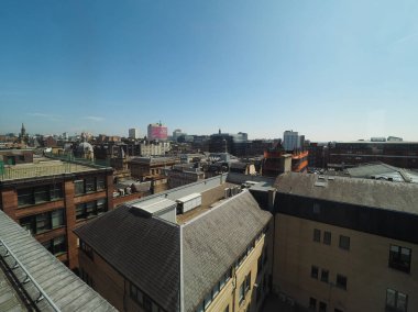 Glasgow, İngiltere - Haziran 2018 yaklaşık: Şehrin havadan görünümü