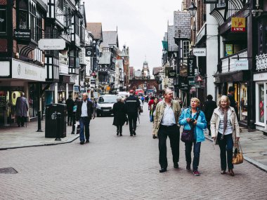 Chester, İngiltere - Haziran 2016 yaklaşık: Görünüm eski şehir merkezinin