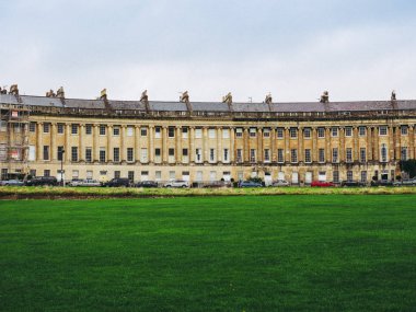 Bath, İngiltere - Eylül 2016 yaklaşık: Royal Crescent sıra evlerden