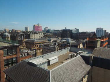 Glasgow, İngiltere - Haziran 2018 yaklaşık: Şehrin havadan görünümü