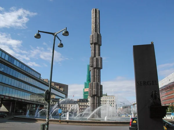 Estocolmo Suecia Circa Agosto 2005 Sergels Plaza Torg Fuente Frente —  Fotos de Stock