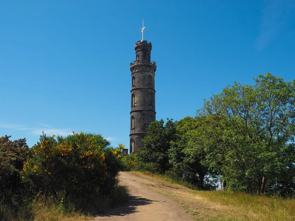 Pomnik Nelson Calton Hill Edynburg — Zdjęcie stockowe