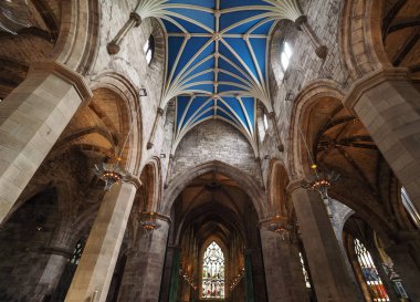 Edinburgh, İngiltere - Haziran 2018 yaklaşık: St Giles Cathedral Kilisesi (aka yüksek Kirk, Edinburgh) iç görünüm
