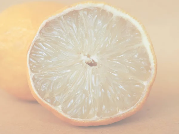 Žlutá Citron Citrus Limon Celé Ovoce Plátky Jemná Měkká Vybledlé — Stock fotografie