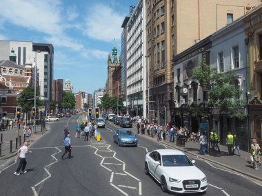 Belfast, İngiltere - Haziran 2018 yaklaşık: Görünüm Belfast şehir