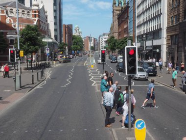 Belfast, İngiltere - Haziran 2018 yaklaşık: Görünüm Belfast şehir