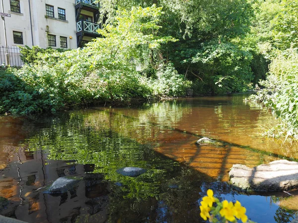 Voda Leith Řeka Dean Village Edinburgh Velká Británie — Stock fotografie