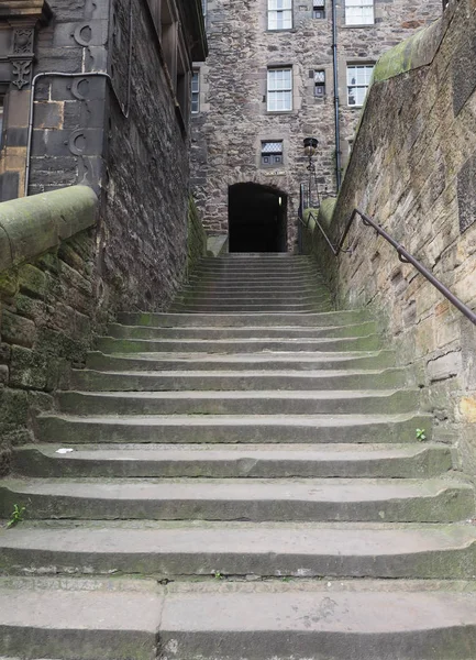 Edinburgh Ngiltere Yeni Şehir Ile Old Town Bağlama Dik Adımları — Stok fotoğraf