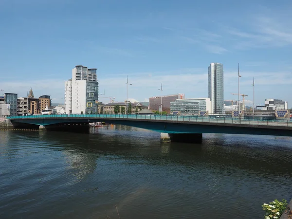 Belfast Storbritannia Circa June 2018 Panoramautsikt River Lagan – stockfoto