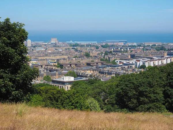 Vista Aérea Cidade Vista Calton Hill Edimburgo Reino Unido — Fotografia de Stock