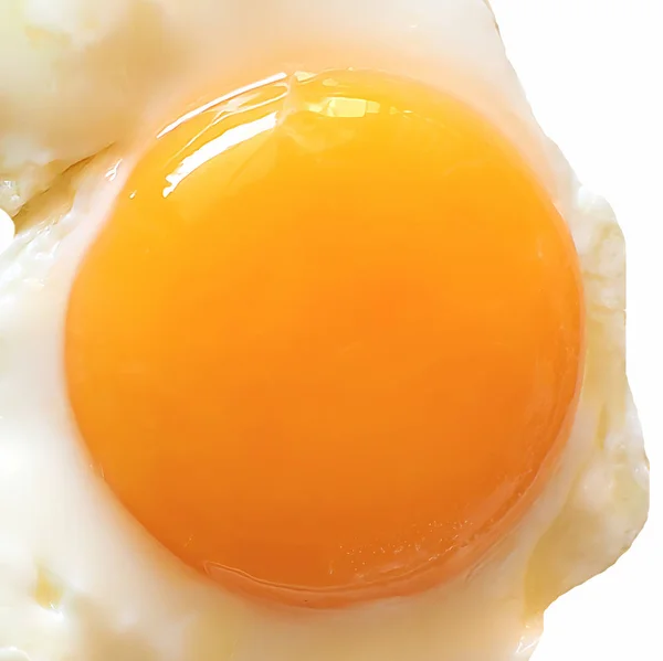 Fried Egg Sunny Side Isolated White Background Copy Space — Stock Photo, Image