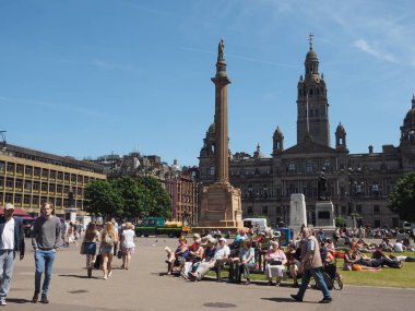 Glasgow, İngiltere - Haziran 2018 yaklaşık: İnsanlar şehir merkezi