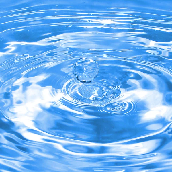 Makro Syn Droppe Vatten Med Cirklar — Stockfoto