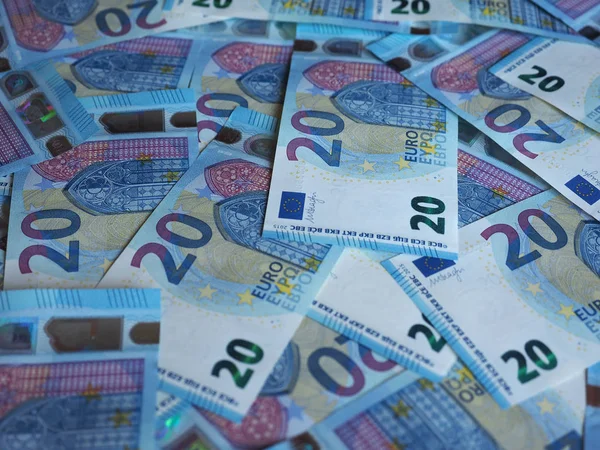 Pieniądze Banknotów Euro Eur Waluta Unii Europejskiej — Zdjęcie stockowe